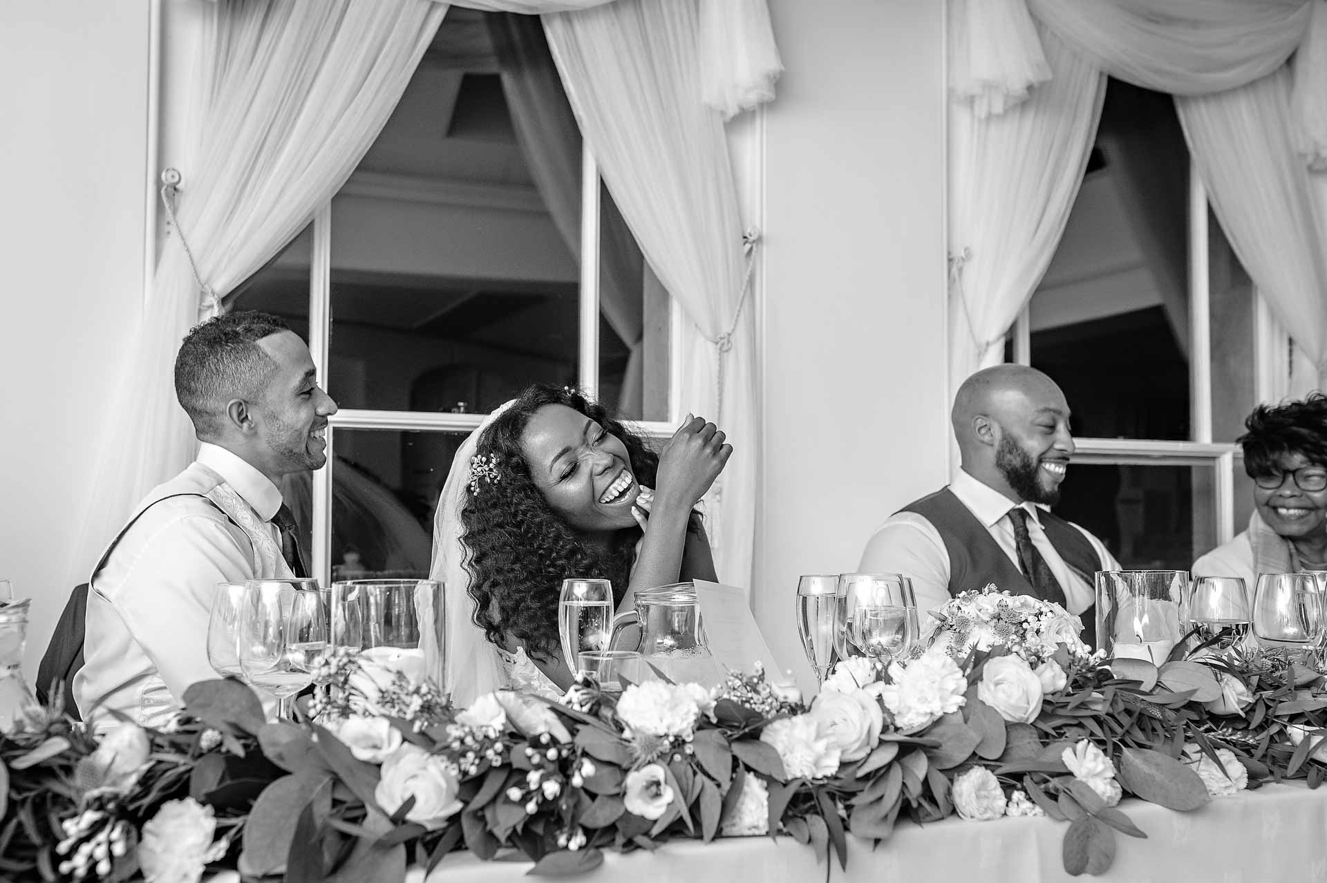 Bride in hysterics at father's wedding speech