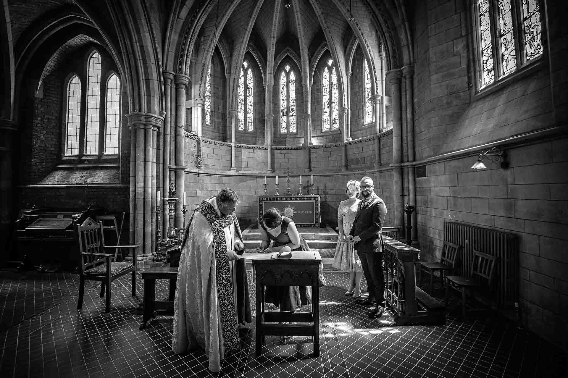 Short Notice Wedding in Church - Signing