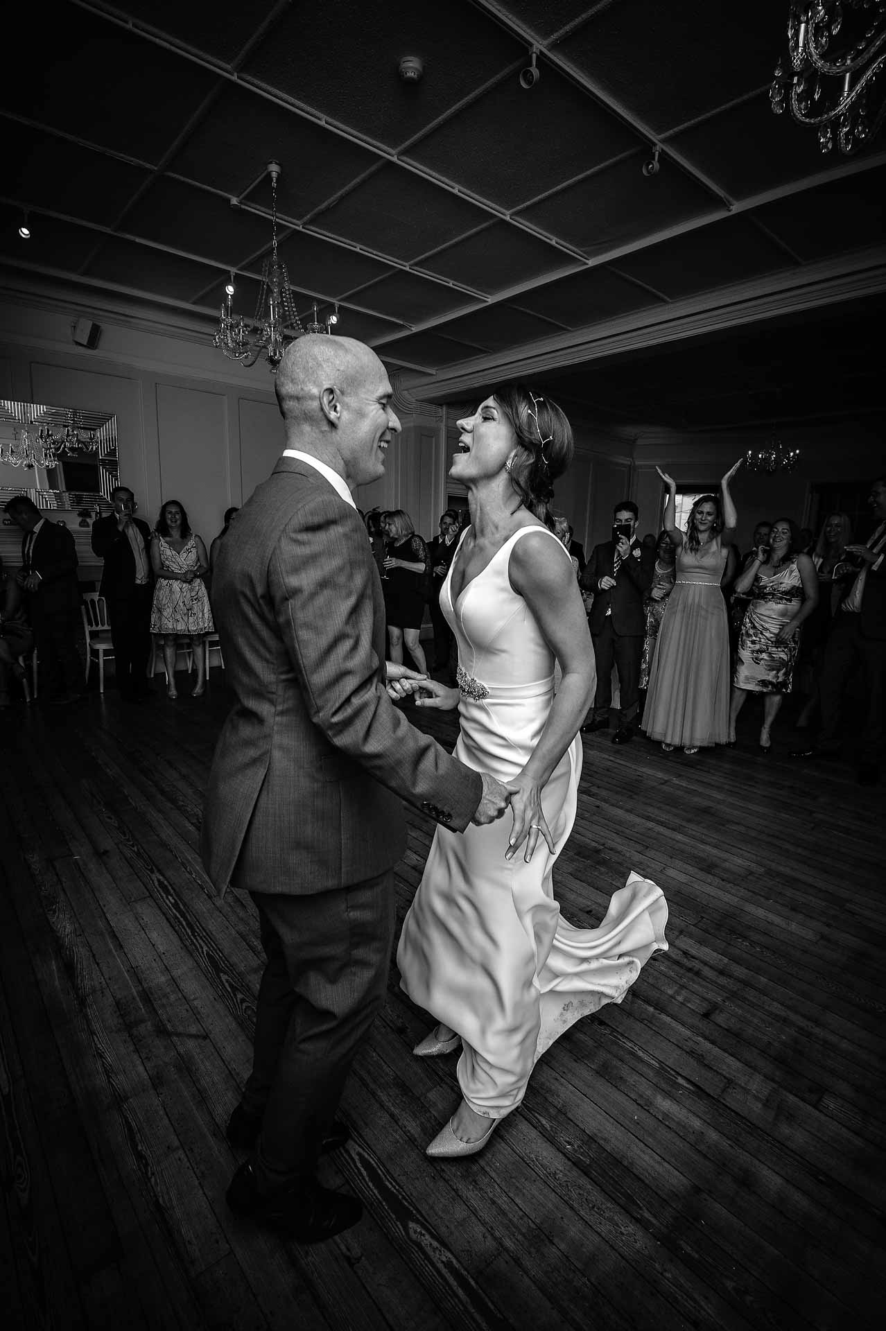 Couple doing their first dance at a wedding