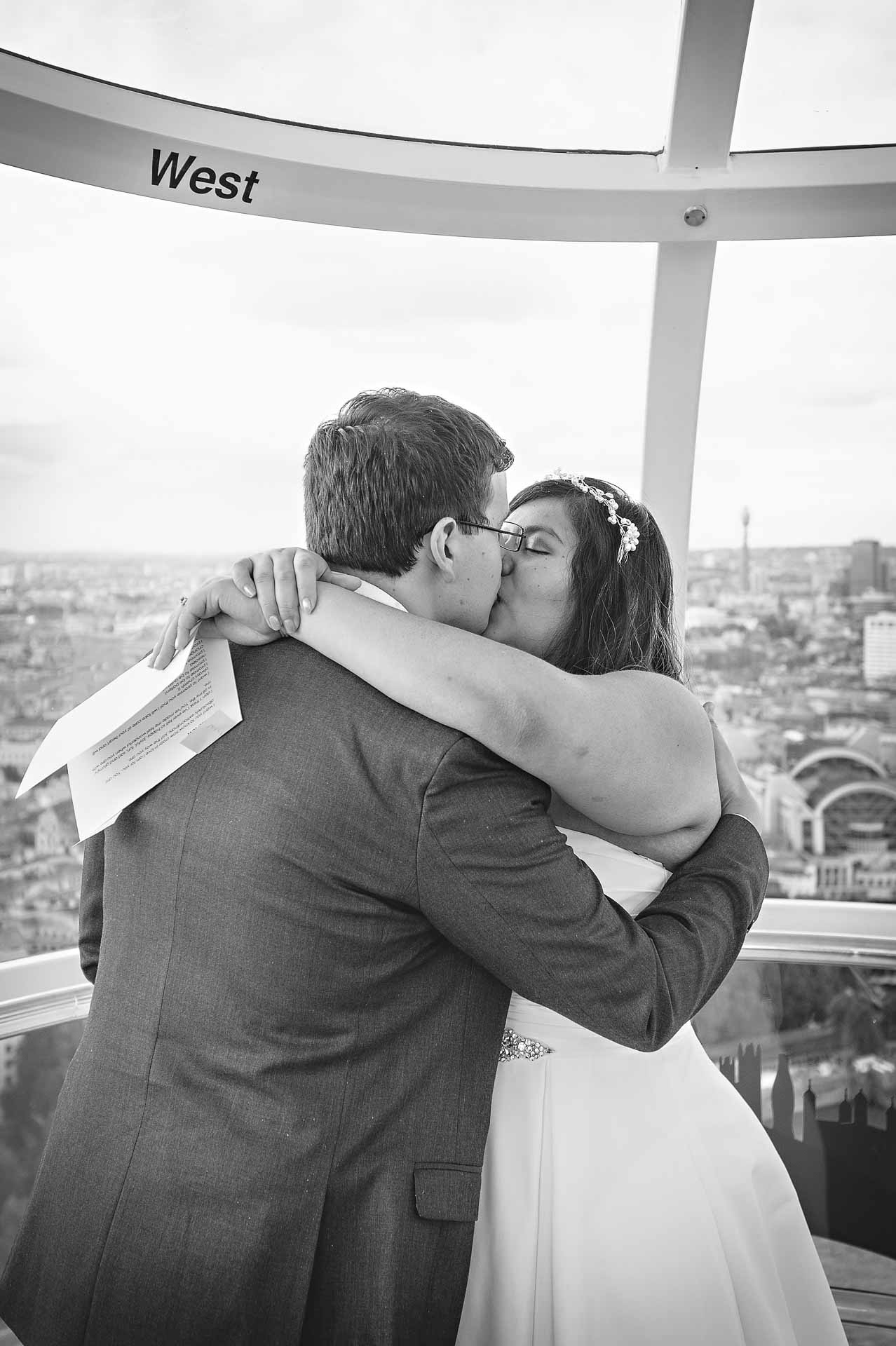 Couple Kissing on London Eye