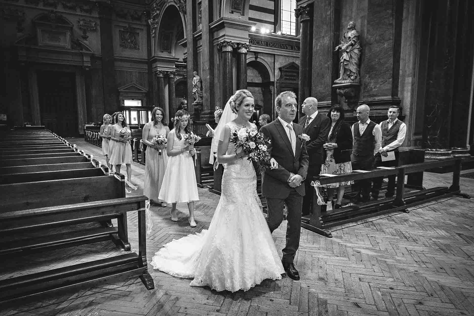 Bridal Procession Down the Aisle at Brompton Oratory