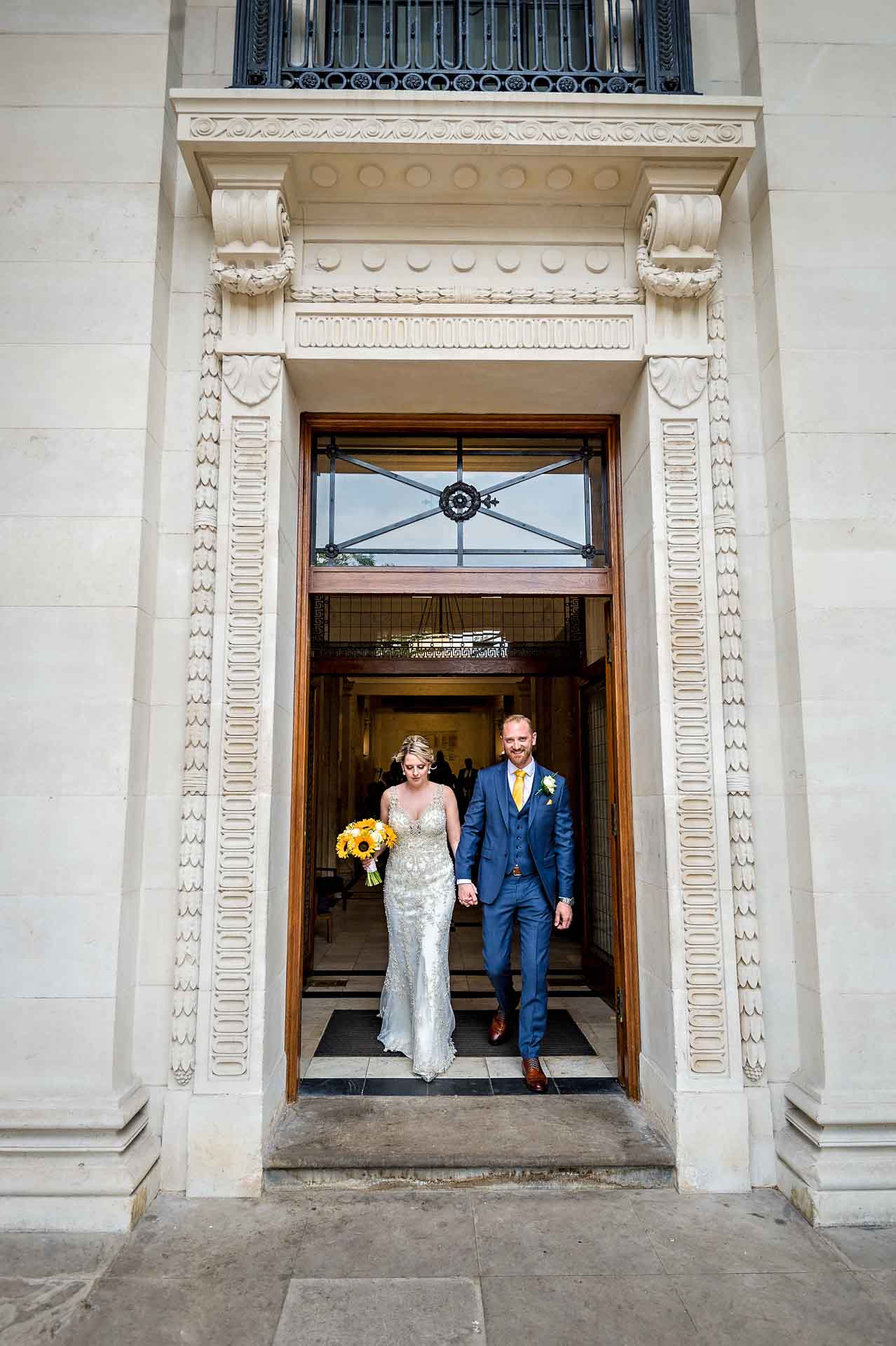 Bride and Groom Leaving Westminster Register Office