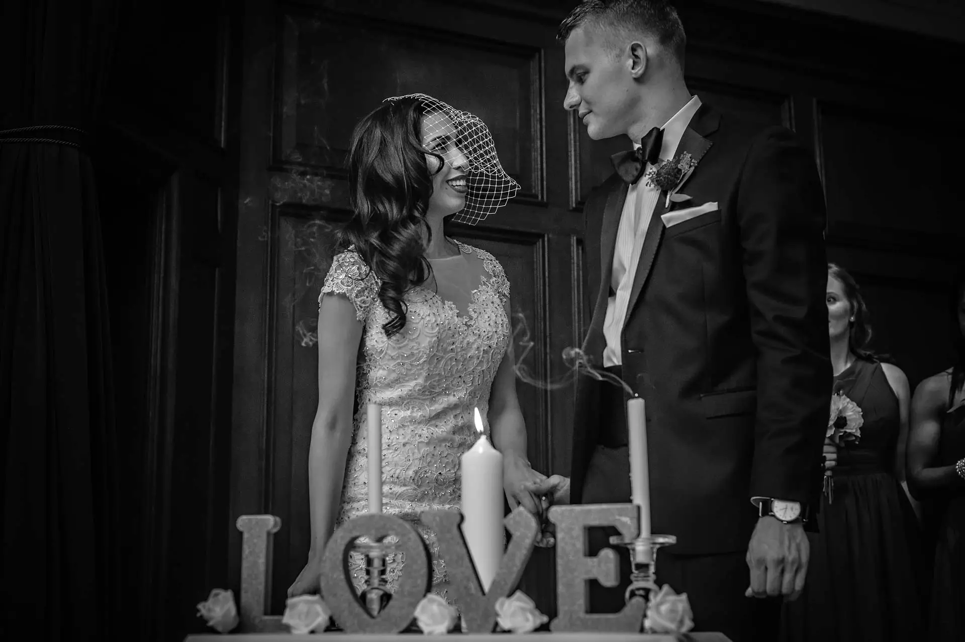 bryllup i Porchester Hall-Stearinlys og Kærlighedstegn