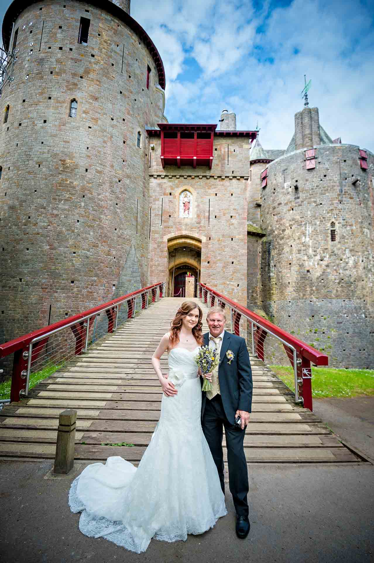Castell Coch Wedding Photography of Bride with Father