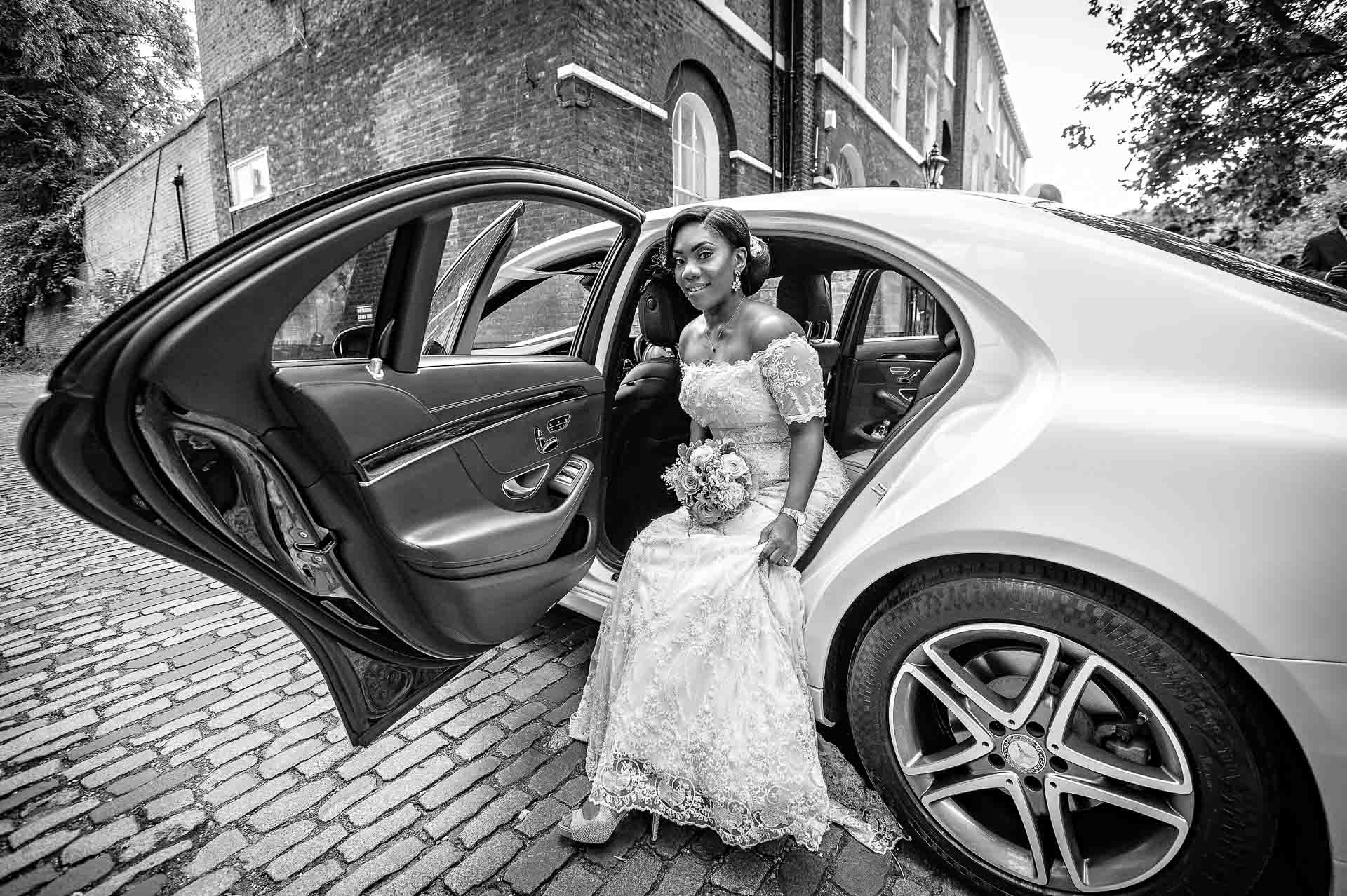 Wedding Photographer - Bride Arriving at Small Wedding in London