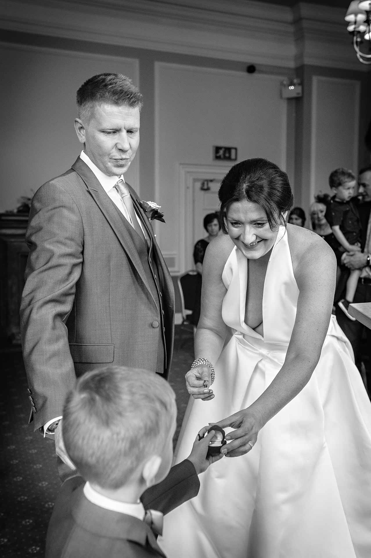 Boy Presenting Rings at Wedding in Cardiff Register Office