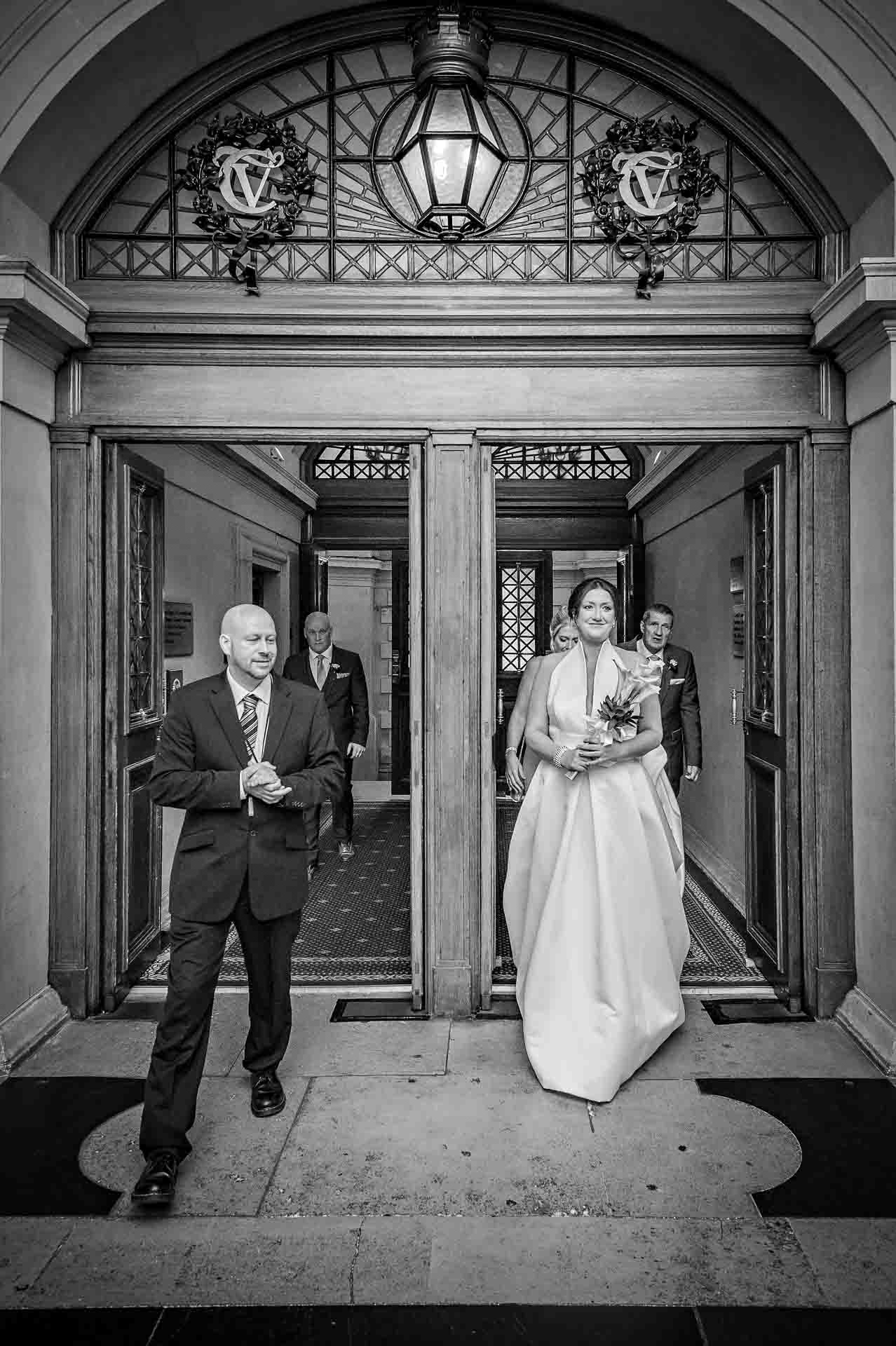 Entrance Doorway in Cardiff City Hall - Bride Entering