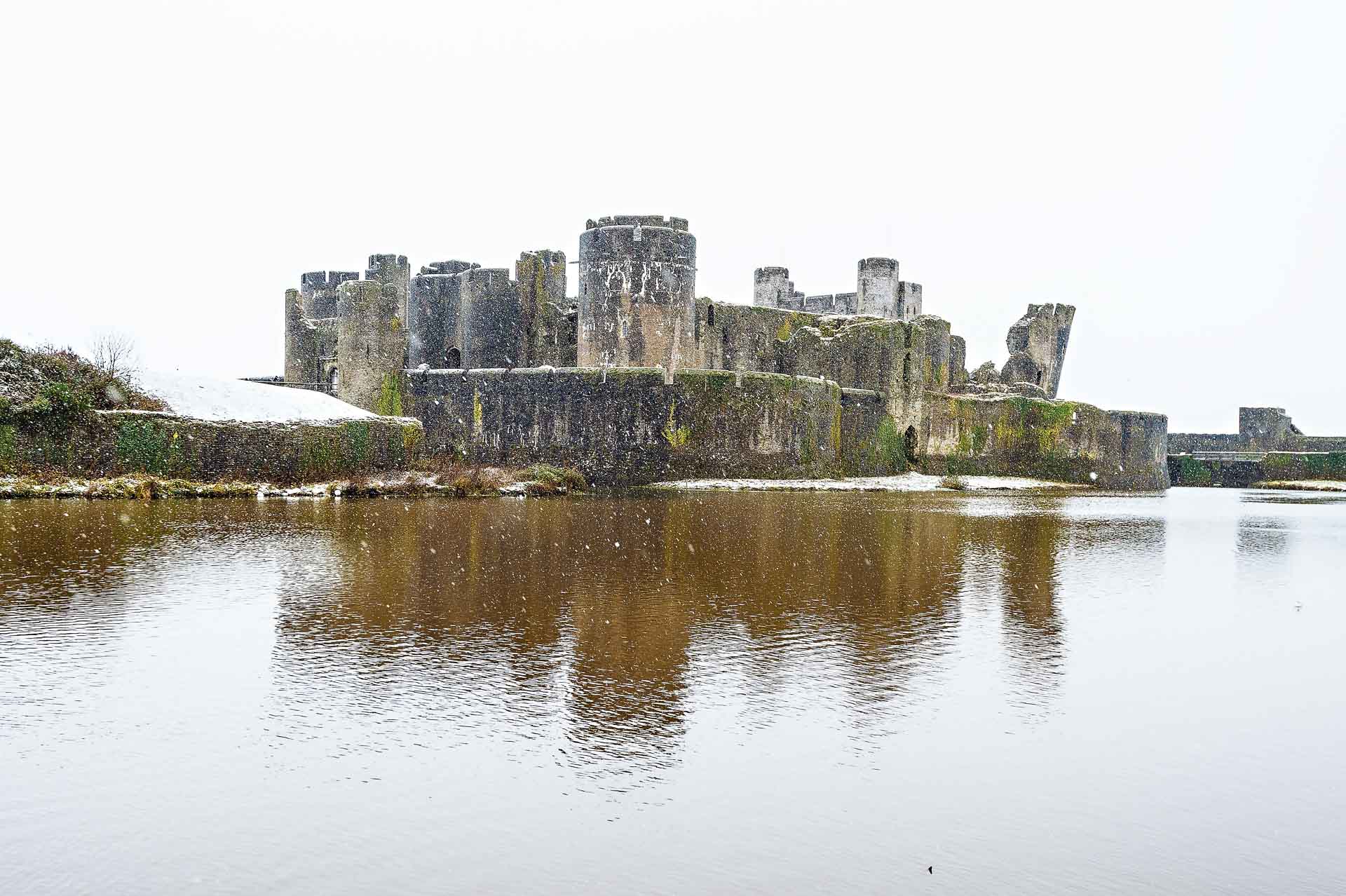 Caerphilly Castle Wedding Photography - Castle South Side Profile