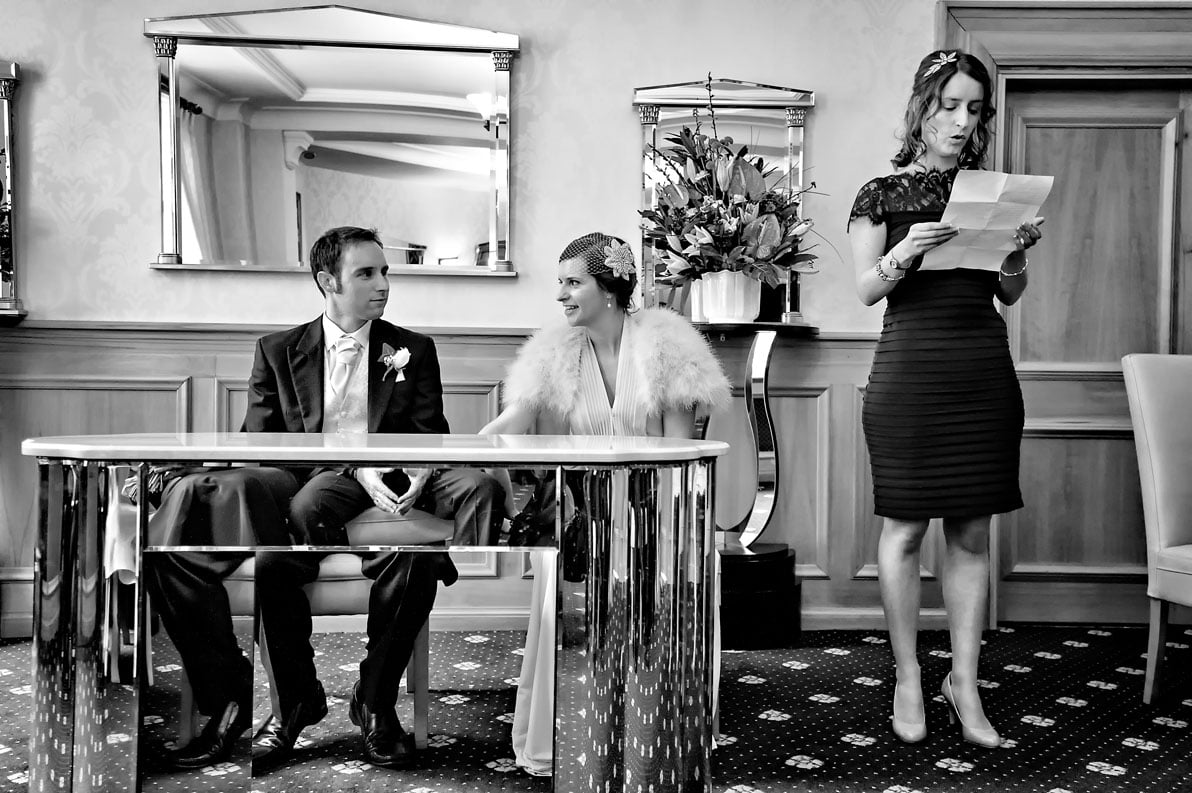 A guest does a reading in the Alexandra Room of Wandsworth Town Hall