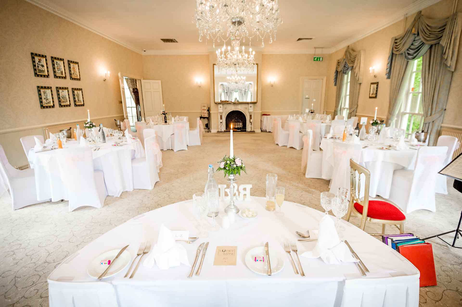 DeCourceys Manor Function Suite Laid Out for Wedding
