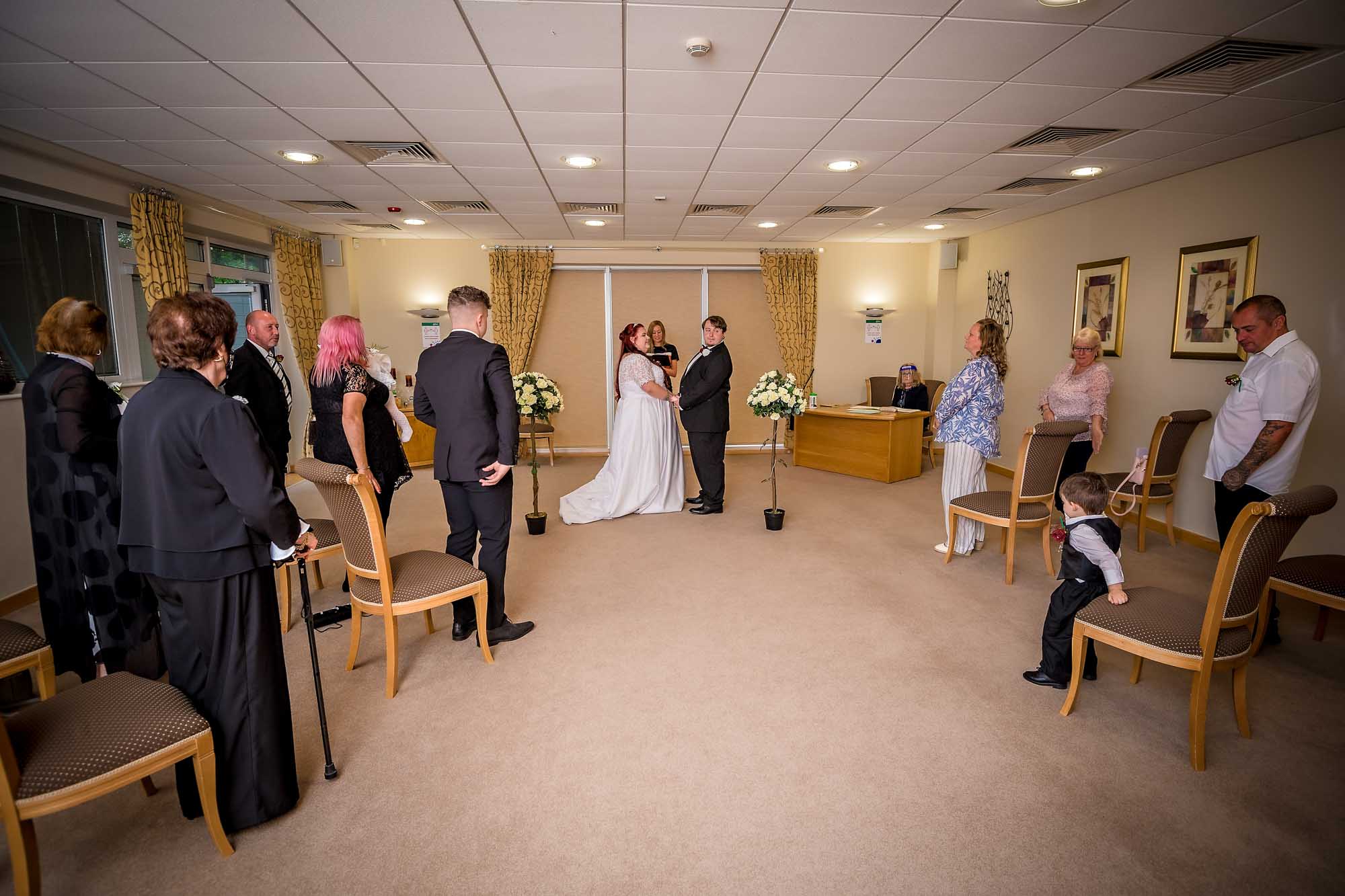 Bride and Groom getting married in Craig Penallta, Caerphilly