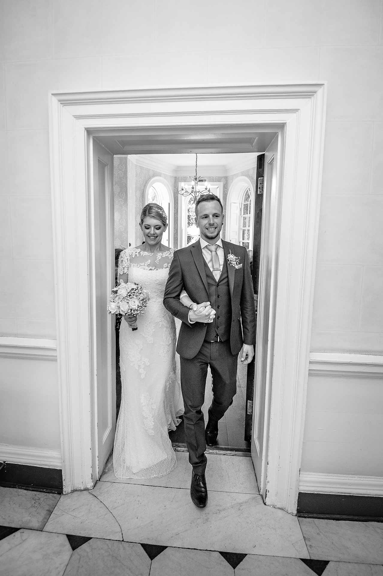 Newly-weds Leaving Mordean Park House Wedding Venue