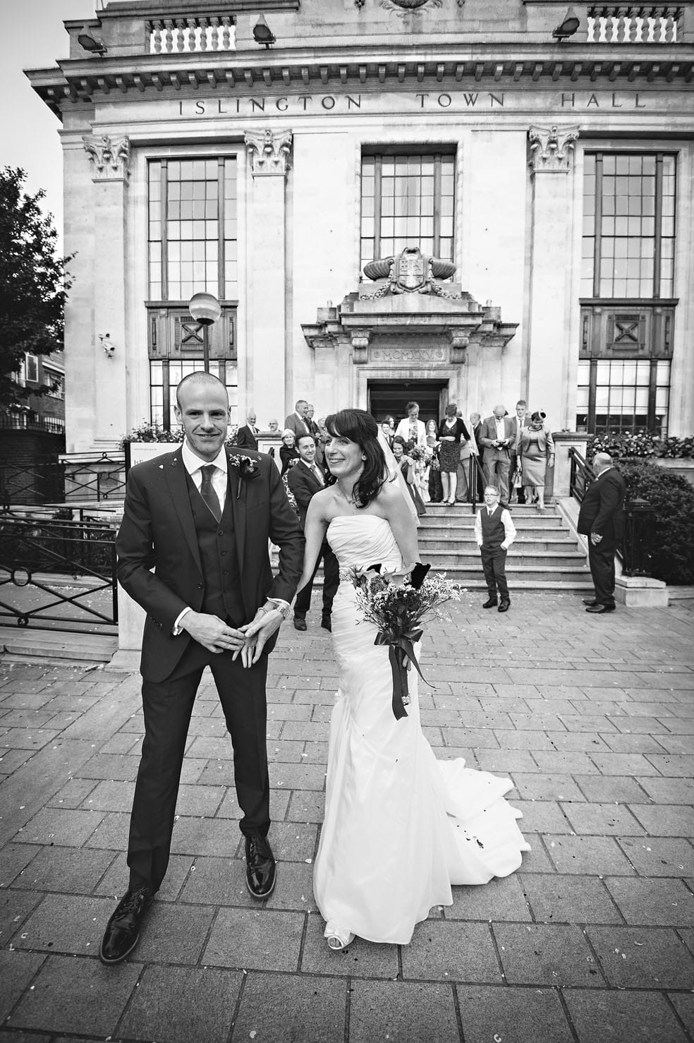 Bride and Groom after Wedding Ceremony at Islington Register Office