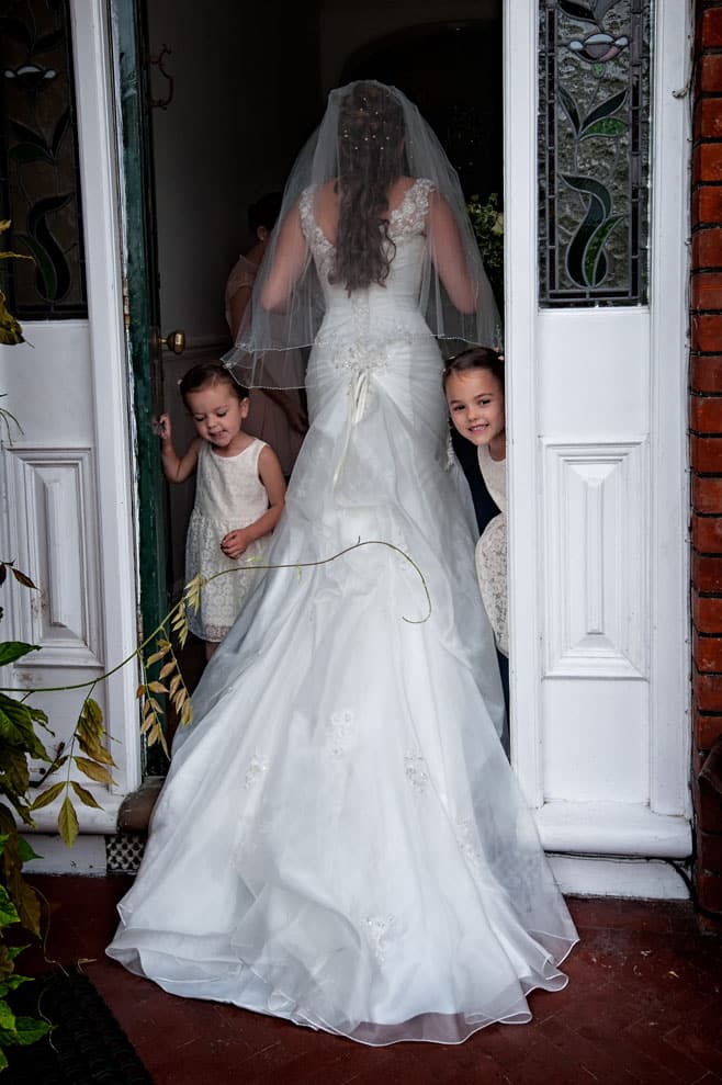 Bridesmaids at Door - Wedding Photography Prices