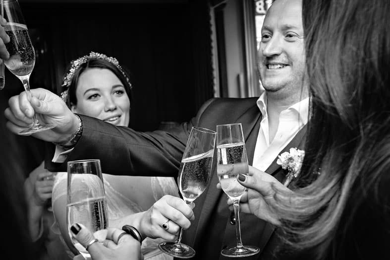 Wedding Toast with Champagne Wedding Toast from the Groom at a Cardiff Wedding