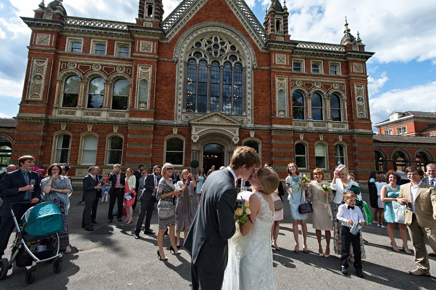 Dulwich College Wedding Photography - Couple Kiss