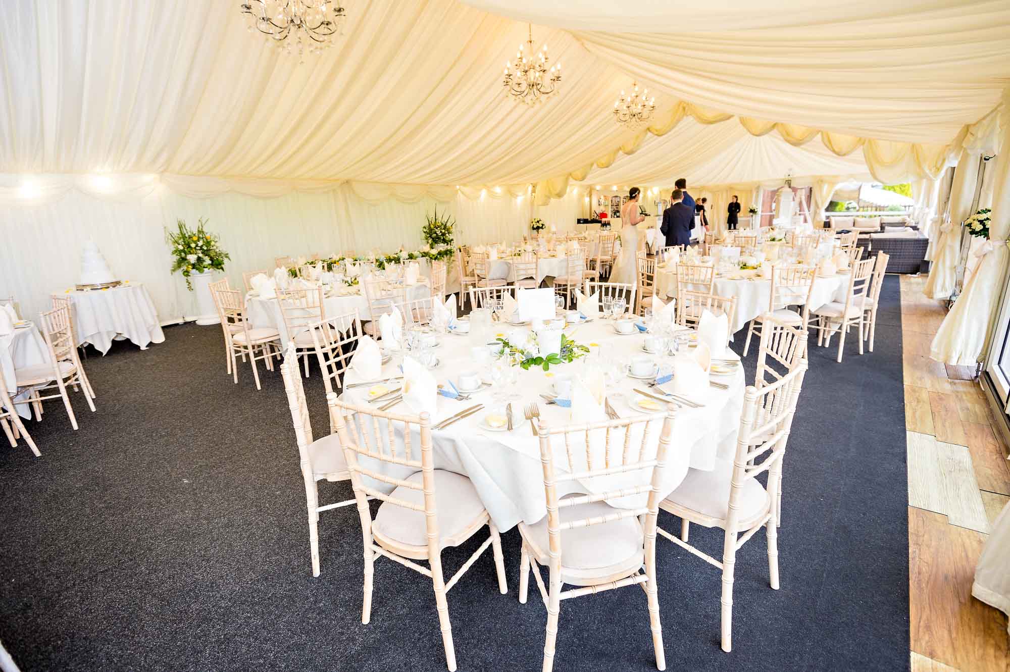 The Marquee at New House Country Hotel set up for wedding