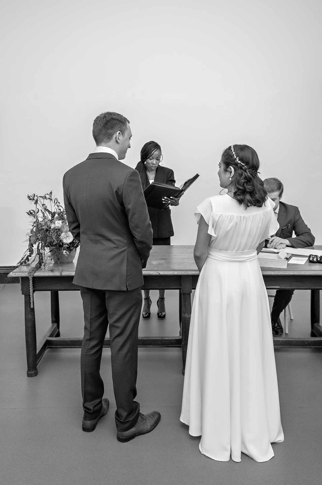 Bride and Groom getting married at Fulham Library