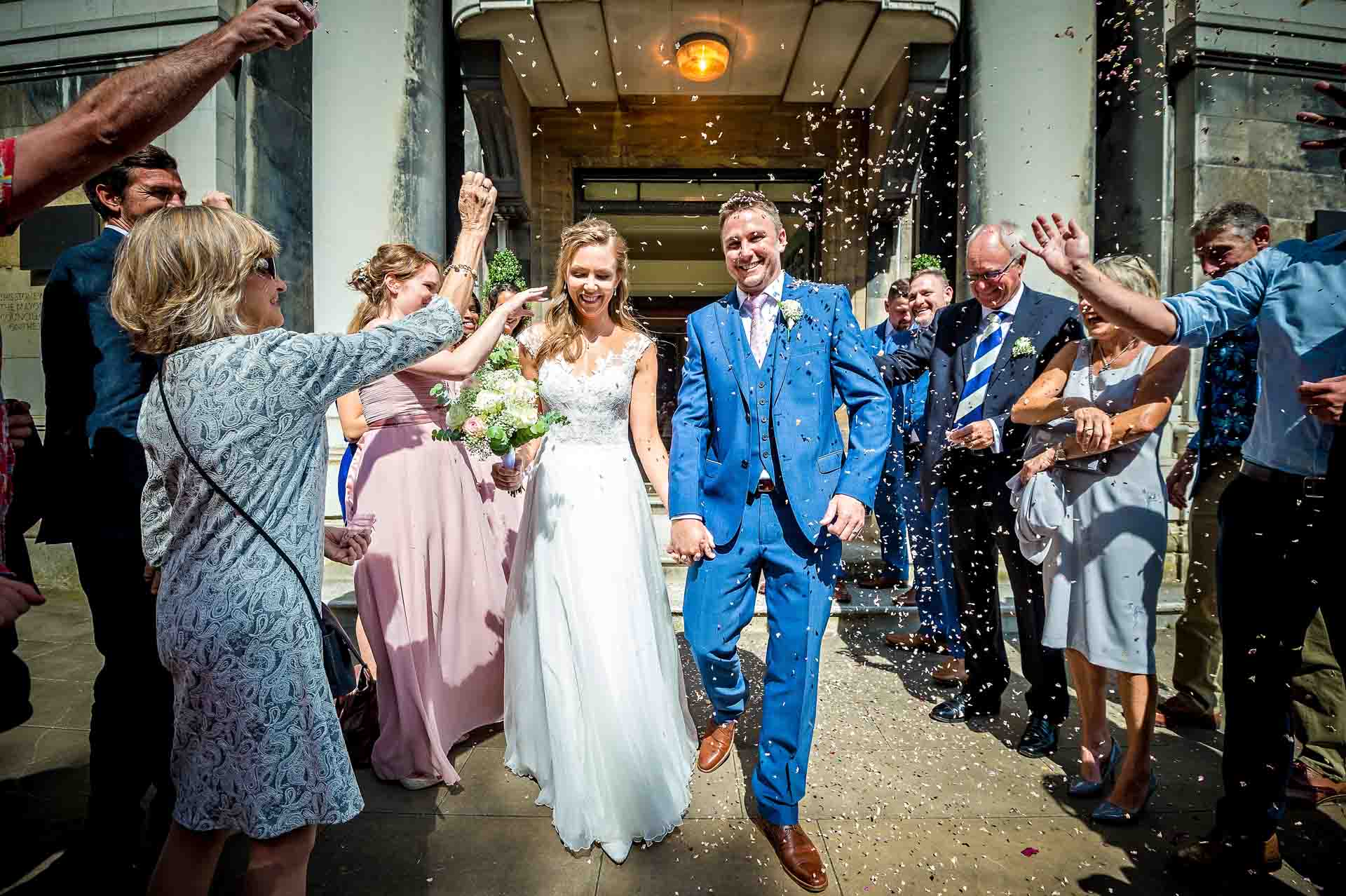 Confetti Being Thrown at a Town Hall Wedding in London