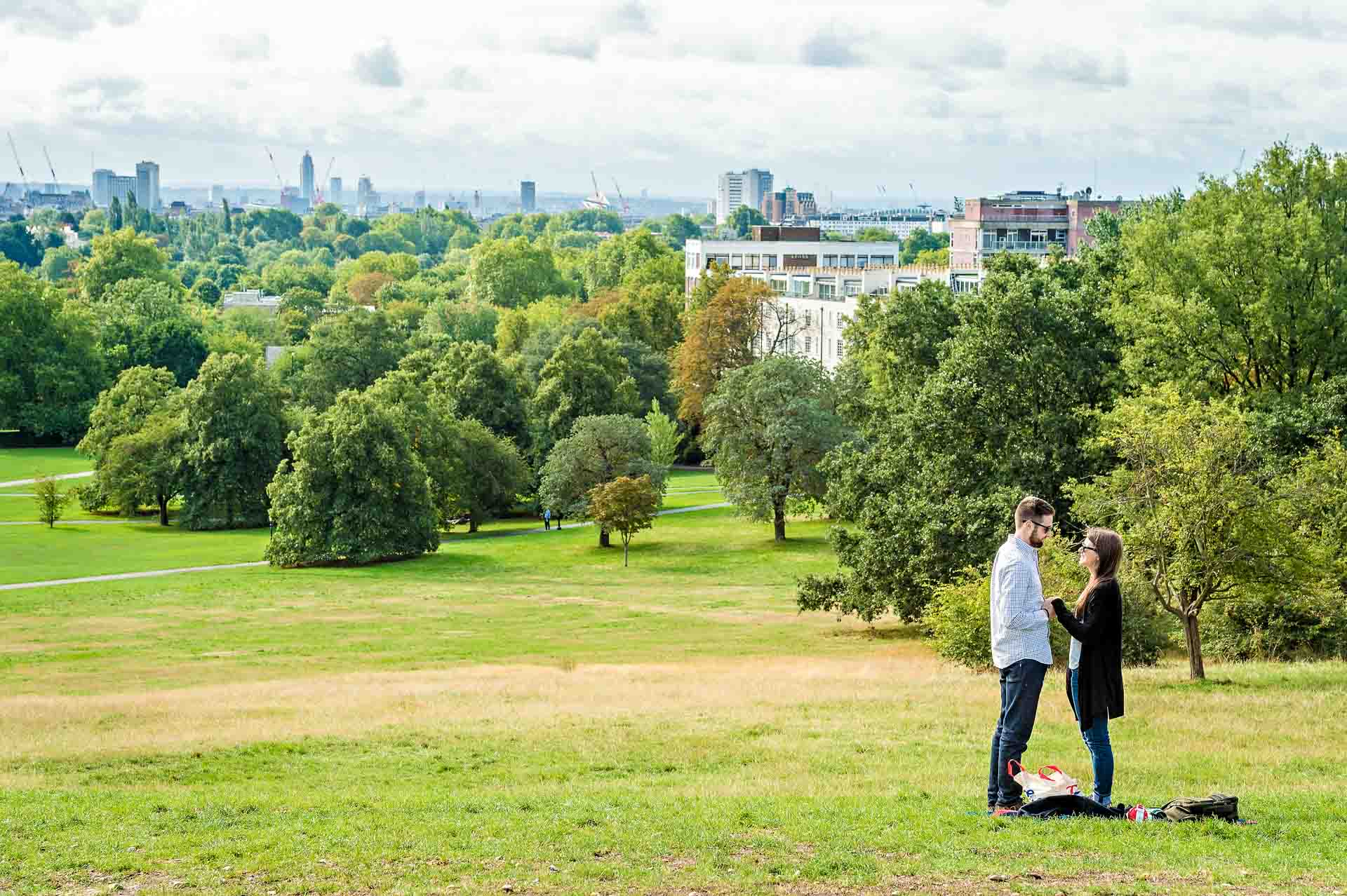 Marriage proposal on Primrose Hill, London