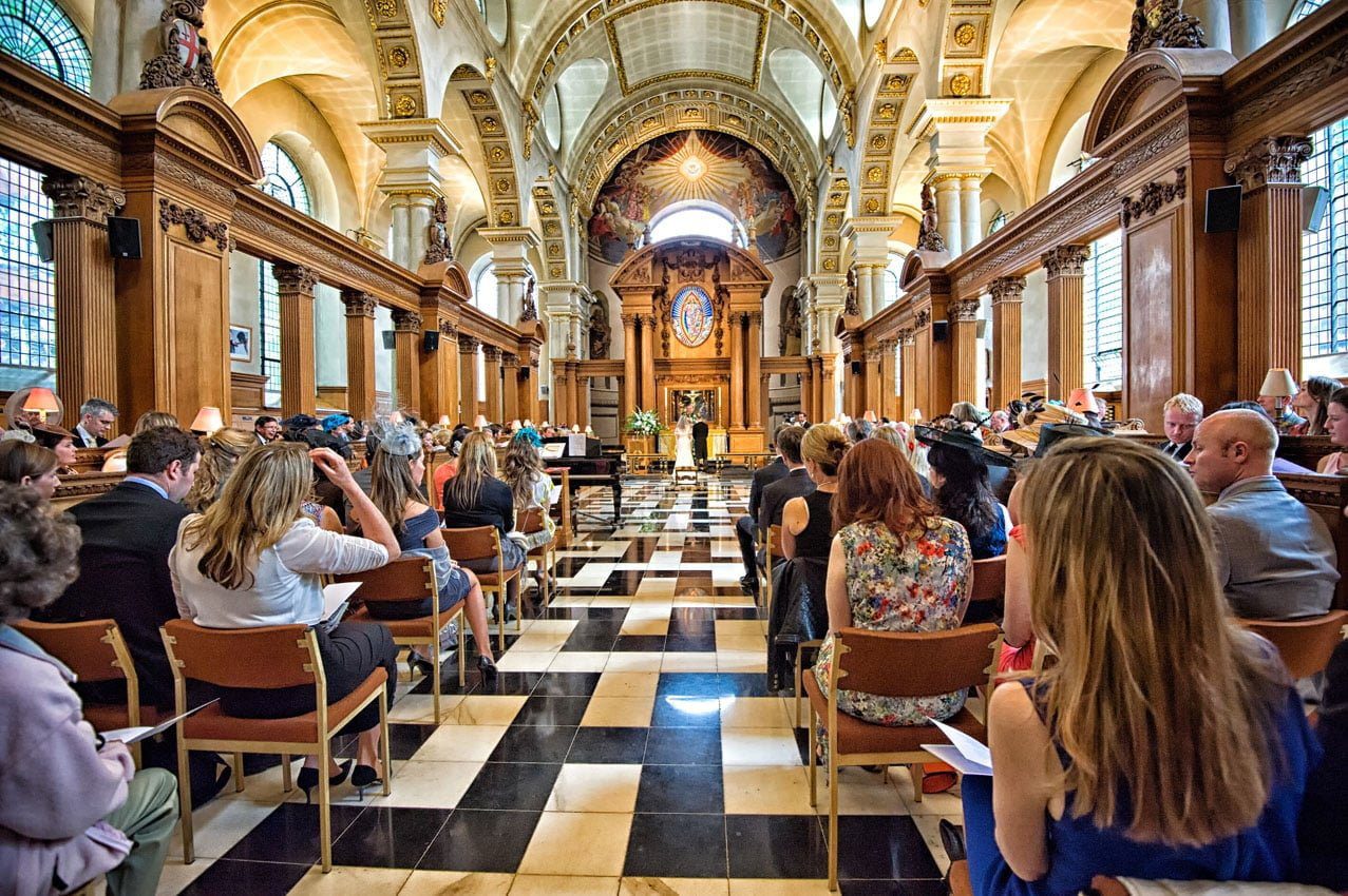 London Wedding Photography Venue - St Bride's Church Interior
