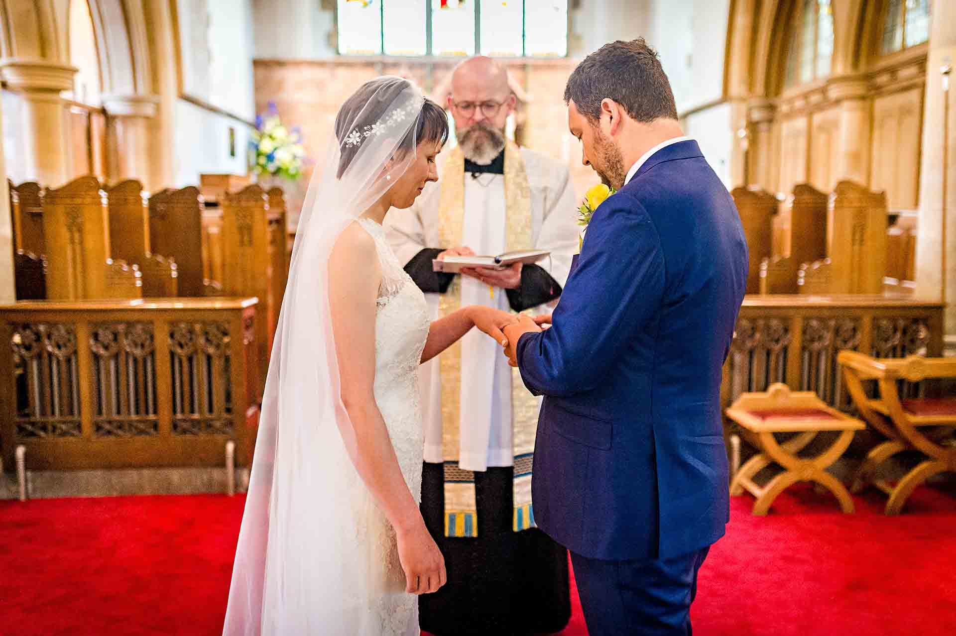 Exchange of Rings at St Martin's Church in Caerphilly