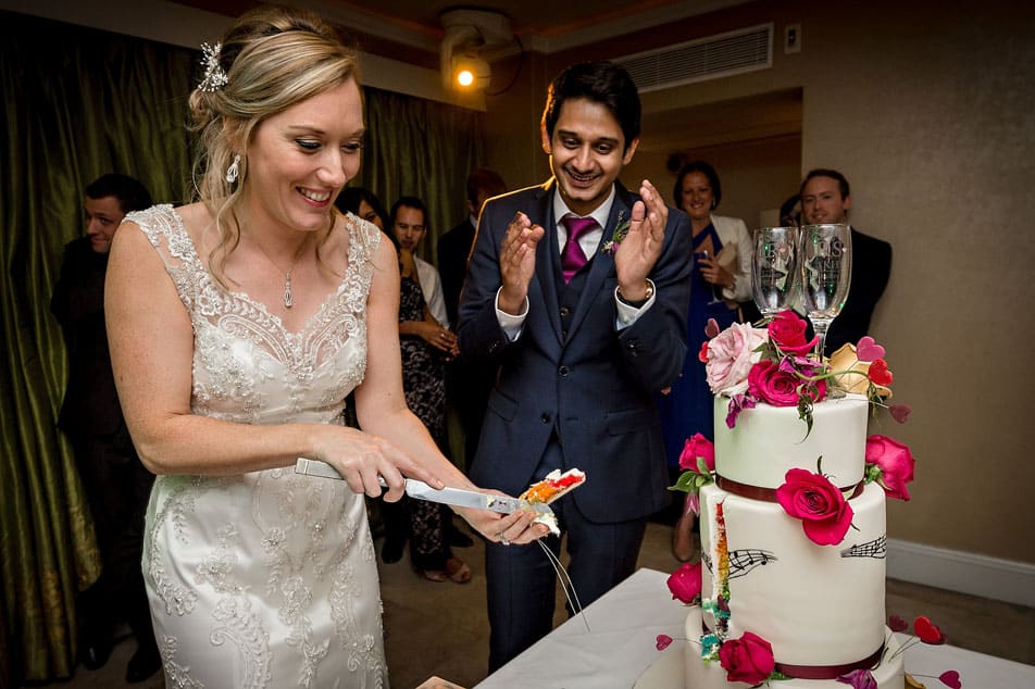 Cutting the Cake at Bingham Hotel Richmond Wedding